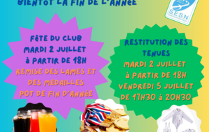 Fête du club et restitution des tenues